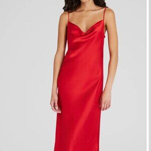 CLUB MONACO SILK RED SLIP KORA DRESS SIZE MED NWOT